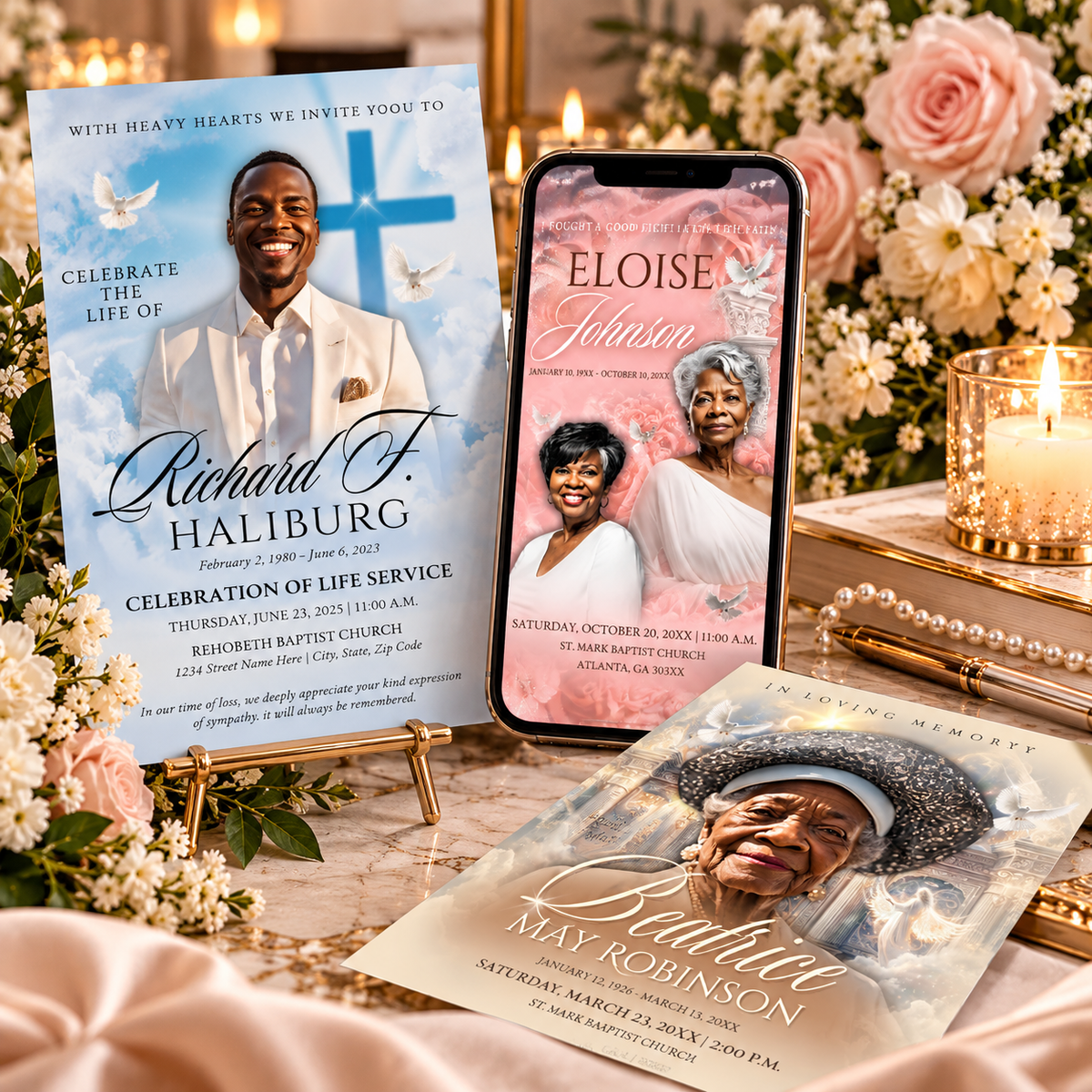 Funeral Announcement & Invitation Templates