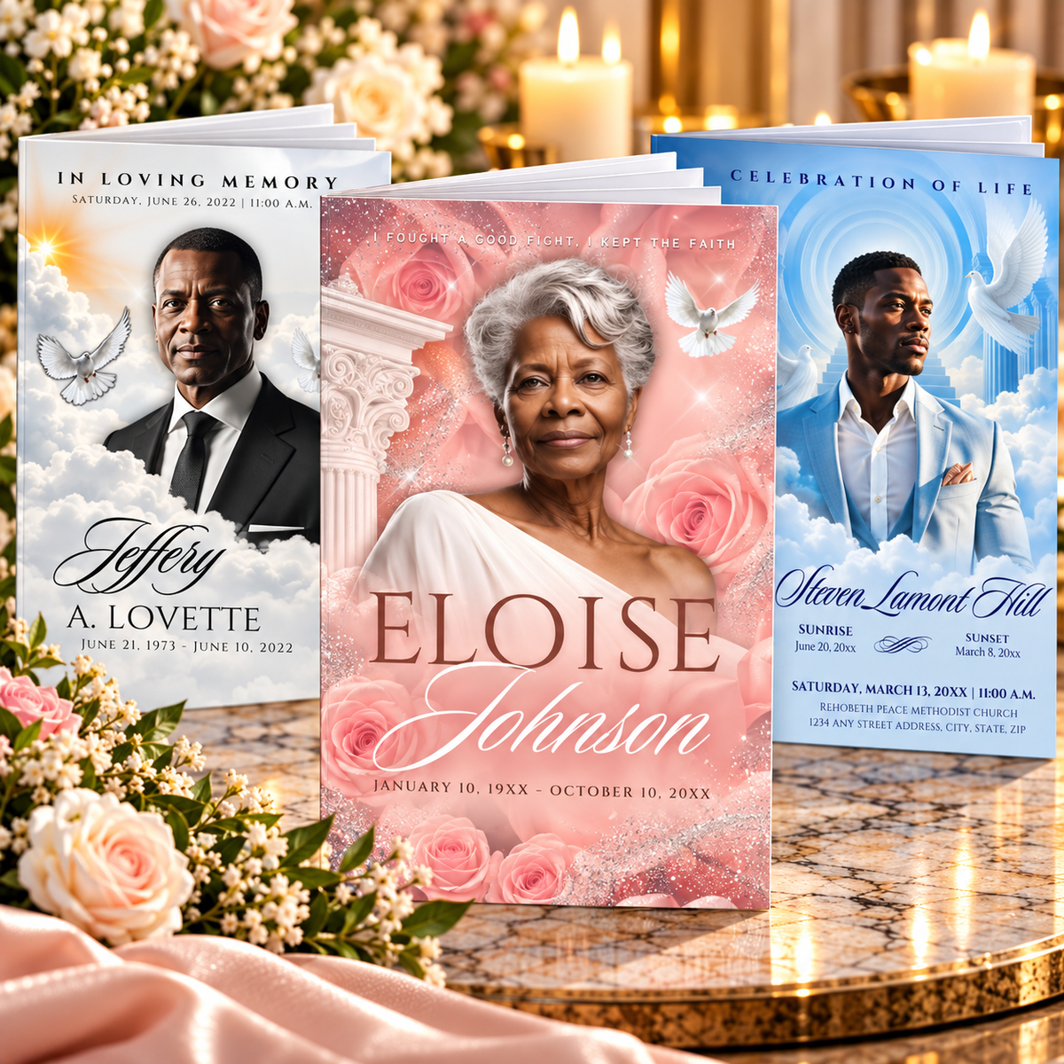 8-Page Funeral Program Templates