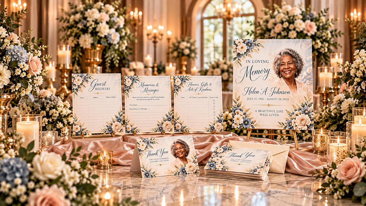 Memorial Stationery & Accessories Templates