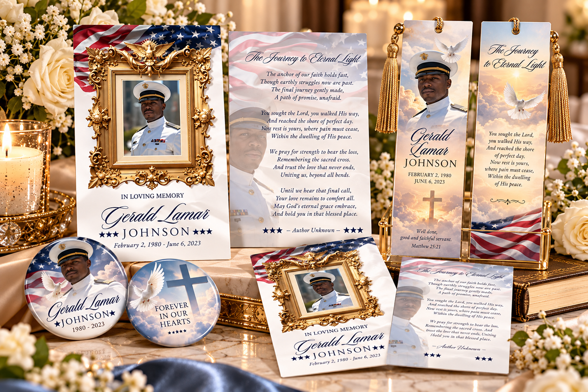 Funeral Bookmark & Prayer Card Templates