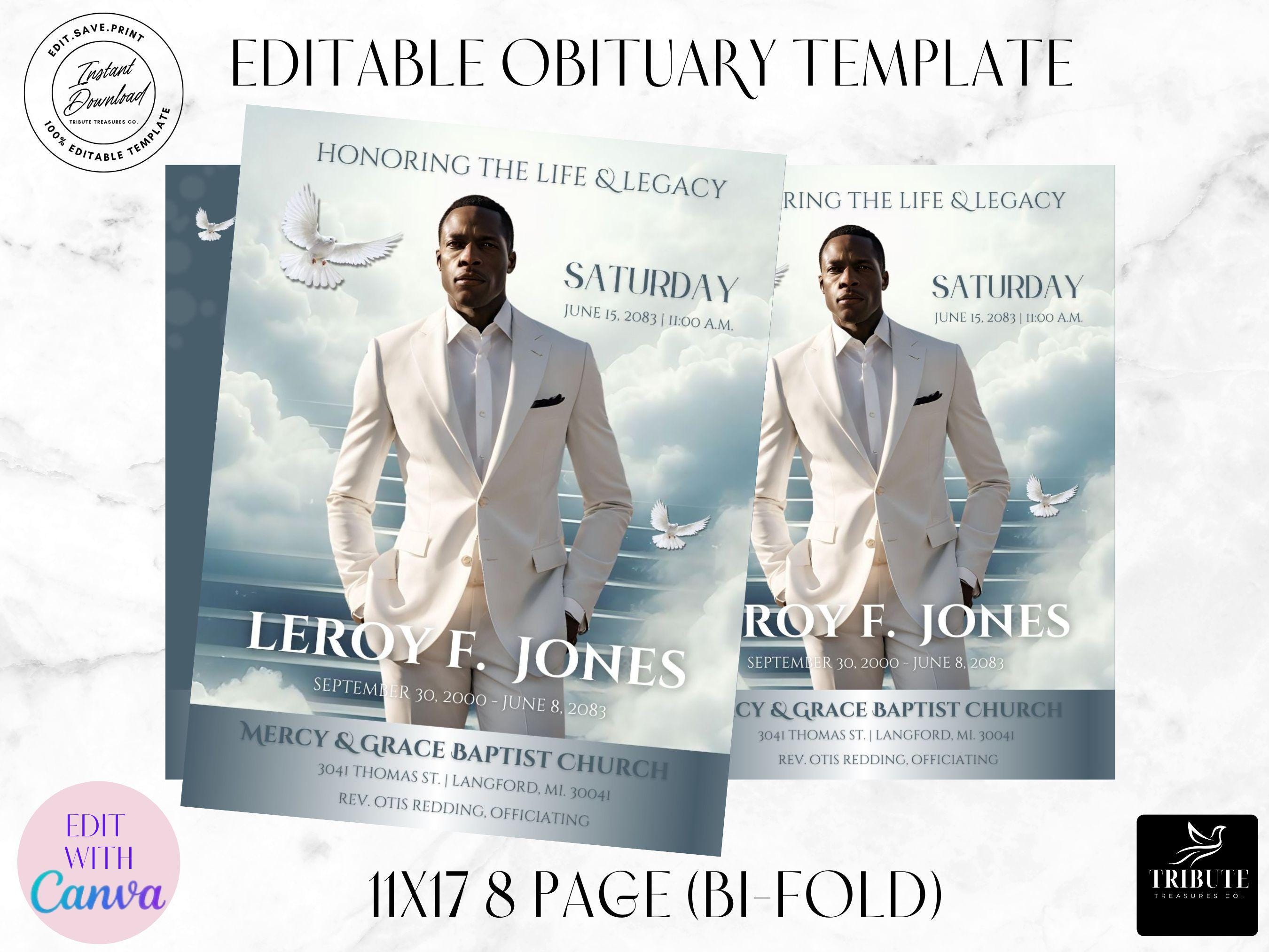 Blue Funeral Programs – Tribute Treasures Co.