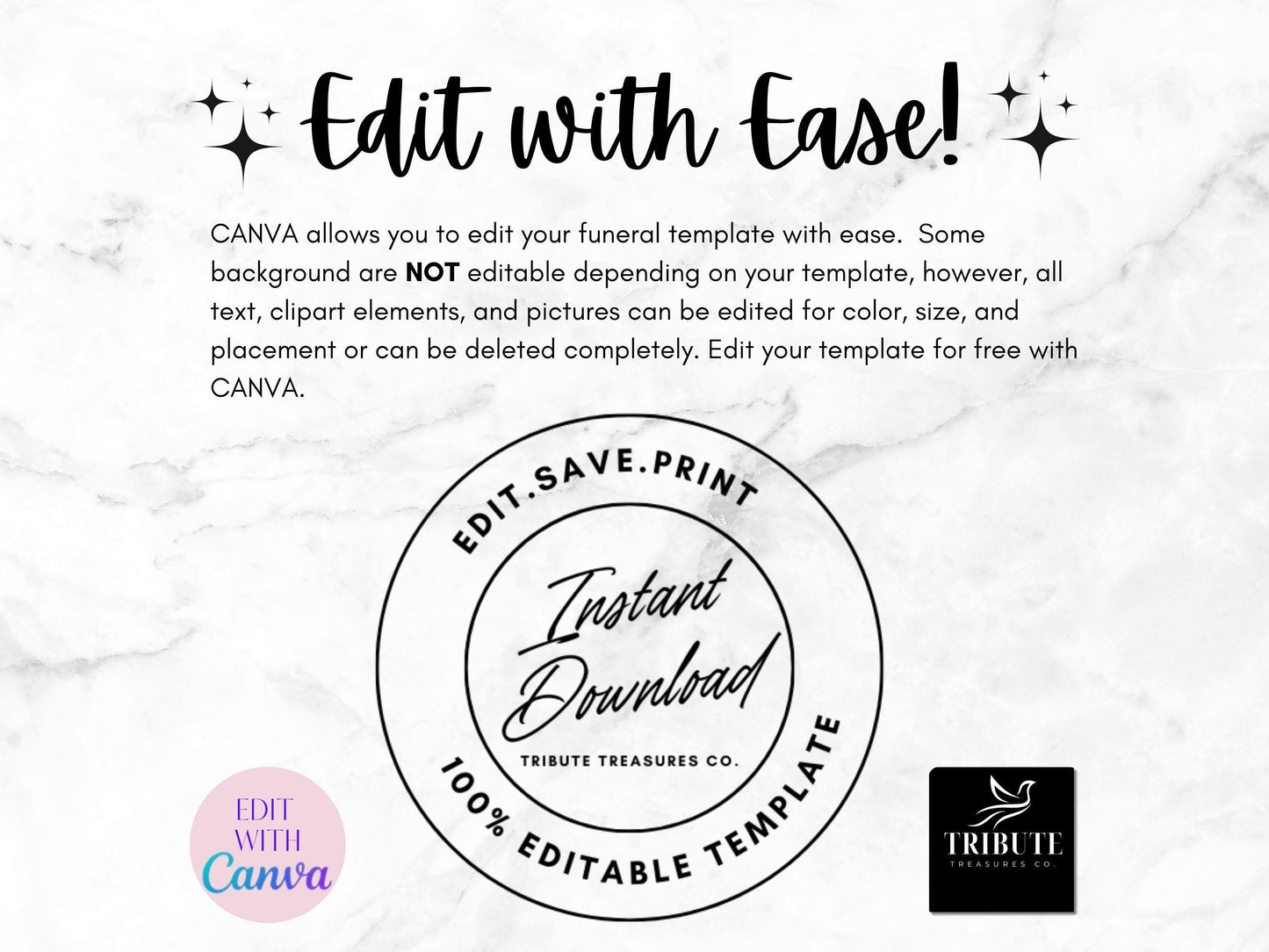 Editable Canva Funeral Program Template | Feminine Blue | 4-Page 11x17 Bi-fold | Memorial Keepsake | Rest in Peace | Canva Template