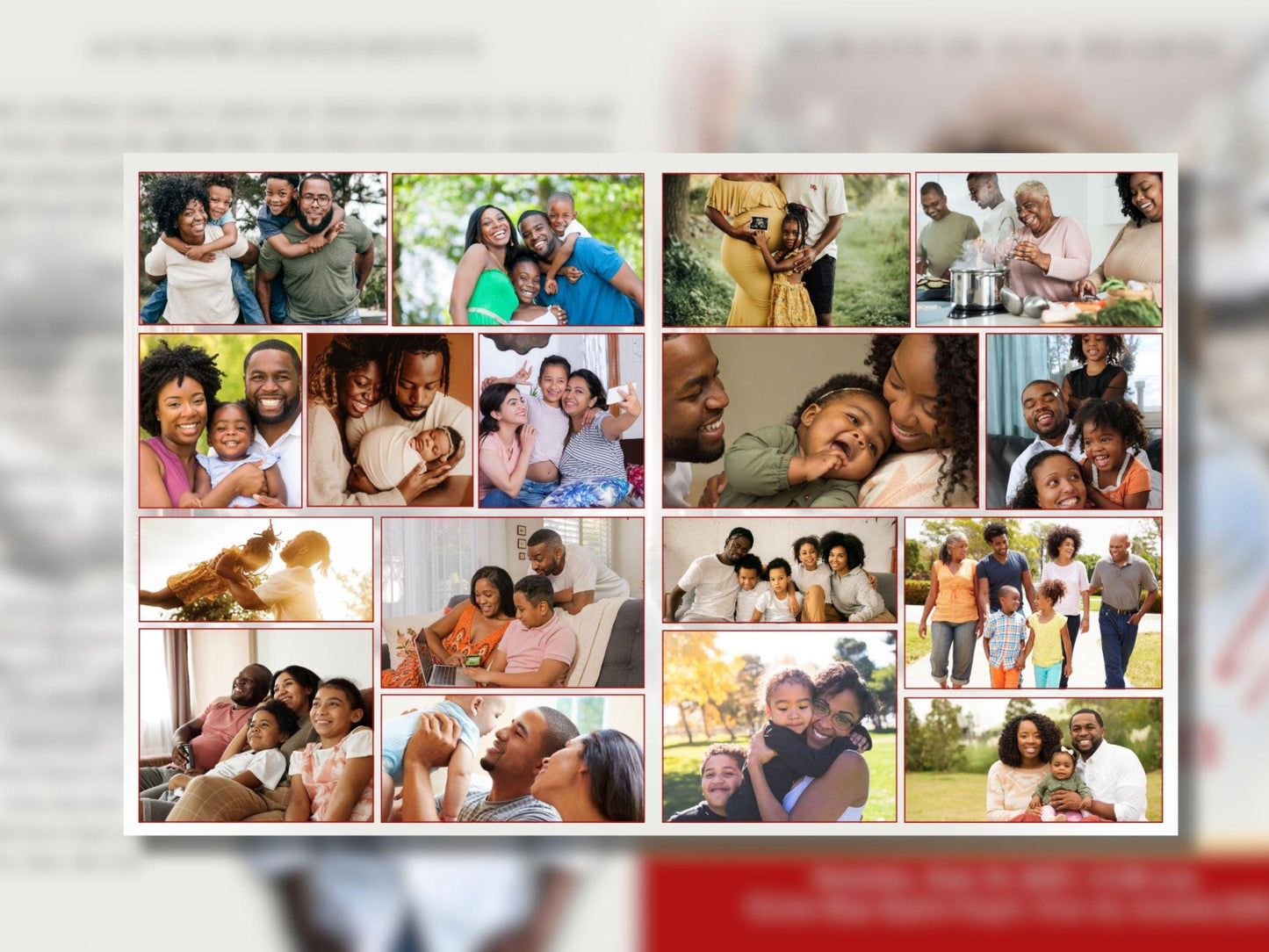 8 Page | 8.5x11 bi-fold |  Red and Gold Funeral Program, Obituary Program, Memorial Program, Celebration Of Life Program In Loving Memory