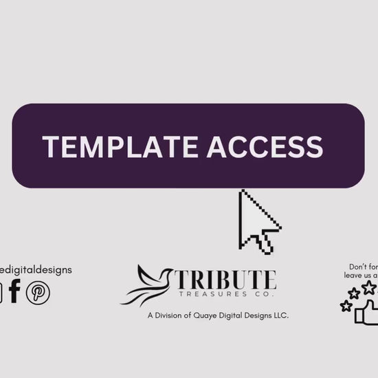 Editable Canva Funeral Program Template | Purple Rose and Gold | 4-Page 11X17 Bi-fold | Memorial Keepsake | | Canva Template